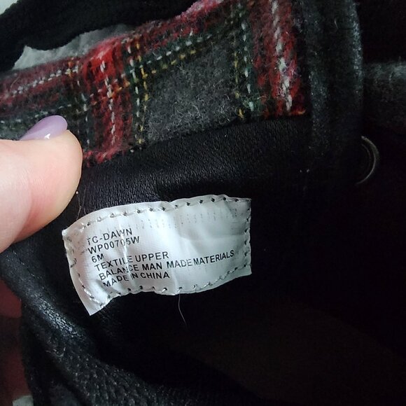 True Craft Boots-Lace Up Fold Down to Red Plaid Booties-Women's 6M - Picture 5 of 10